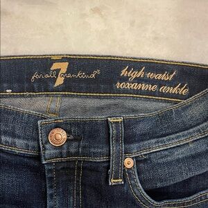 7 For All Mankind Women's High Waist Ankle Jeans - Dark Blue